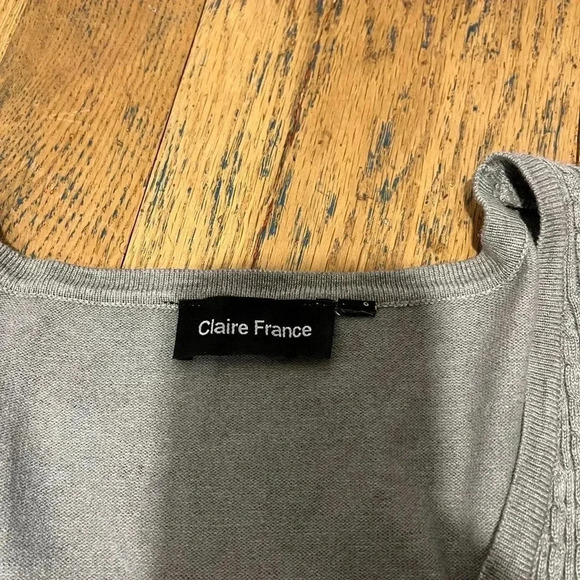 CLAIRE FRANCE Gray knit sweater size 2x - Picture 3 of 8